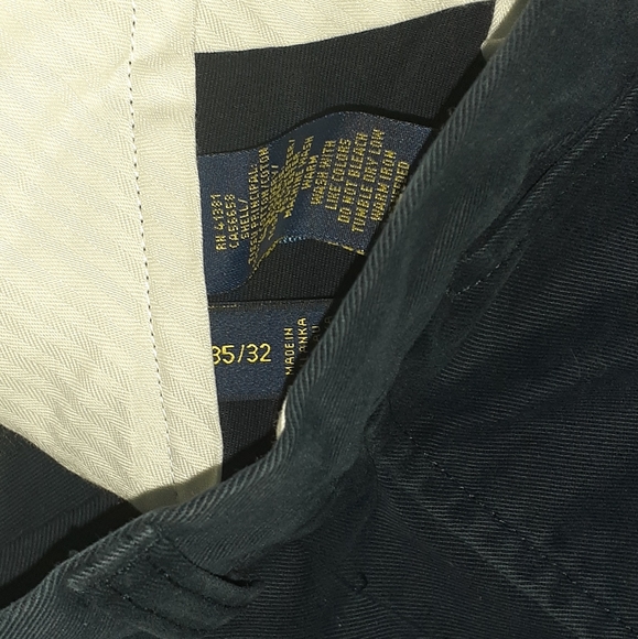 Ralph Lauren Polo Slim Fit All Over Print Pants Chino Chinos Navy Blue AOP Logo - Picture 4 of 4
